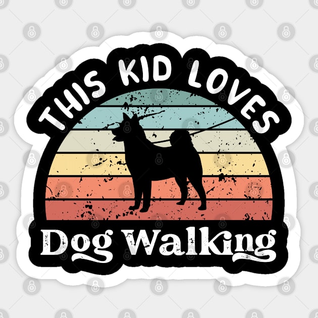 This Kid loves Dog Walking Boys Girls Gift Sticker by qwertydesigns